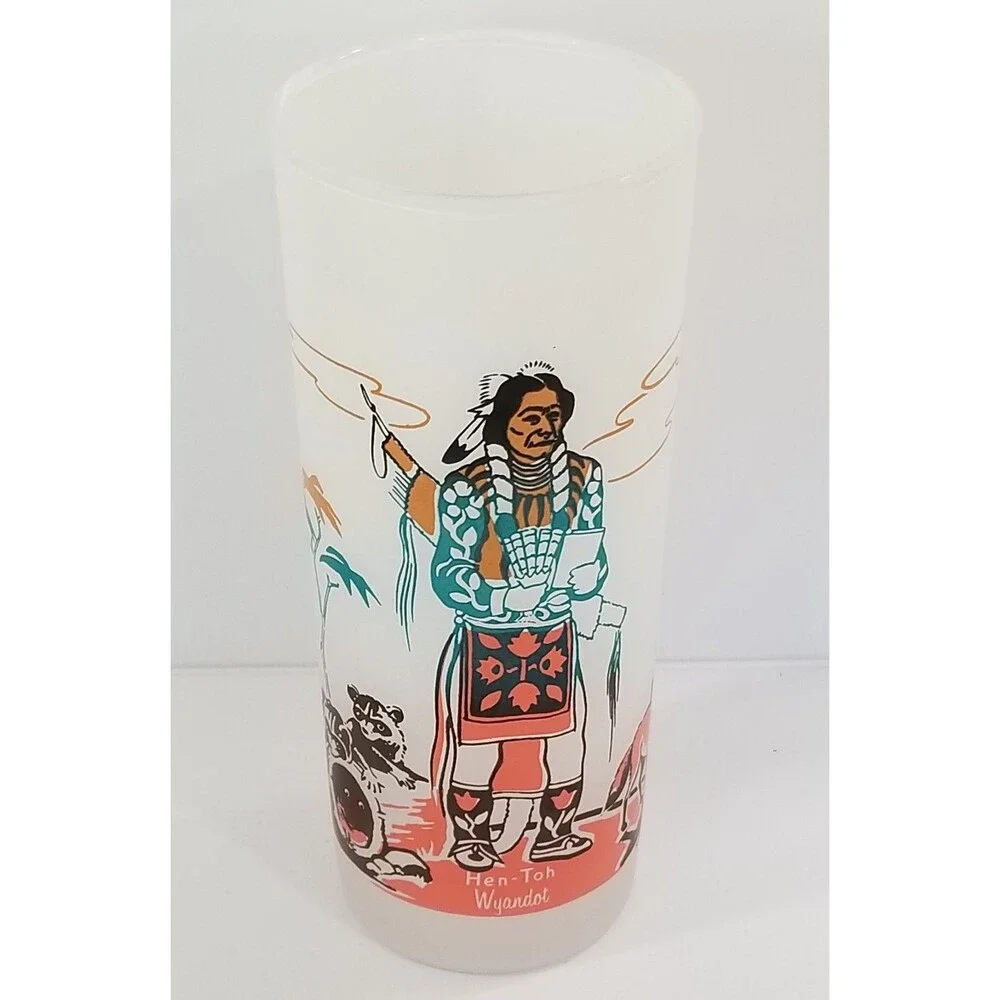 Vintage Blue Eagle Hen-Toh Wyandot Knox Oil Glass – Oklahoma Indians